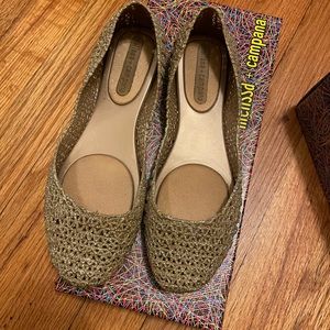 Melissa campana jelly flats gold size 6